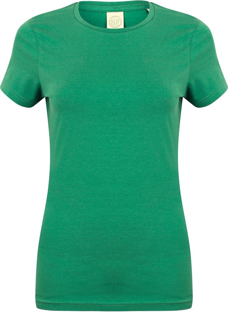 Skinni Fit Damen Feel Good Stretch T-Shirt, Kurzarm RW4422 (M) (Grün)