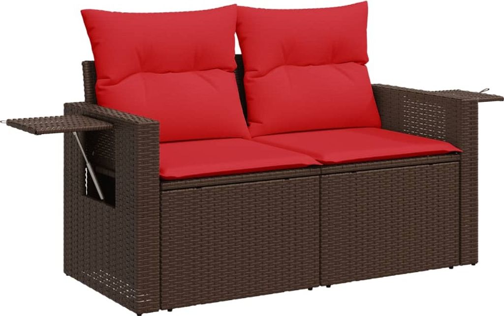 "WINTER SALE"Gartenmöbel - Outdoor-Lounge - Gartensofa mit Kissen 2-Sitzer Braun Poly Rattan - Gartengarnitur - Gartensofas NEU3897139