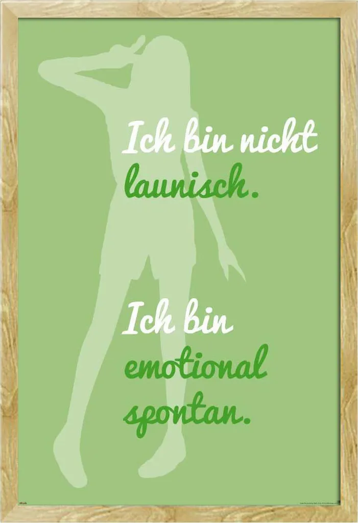 Motivational - Poster - Non sono lunatico + cornice rimovibile, Shinsuke® Maxi MDF faggio, vetro acrilico