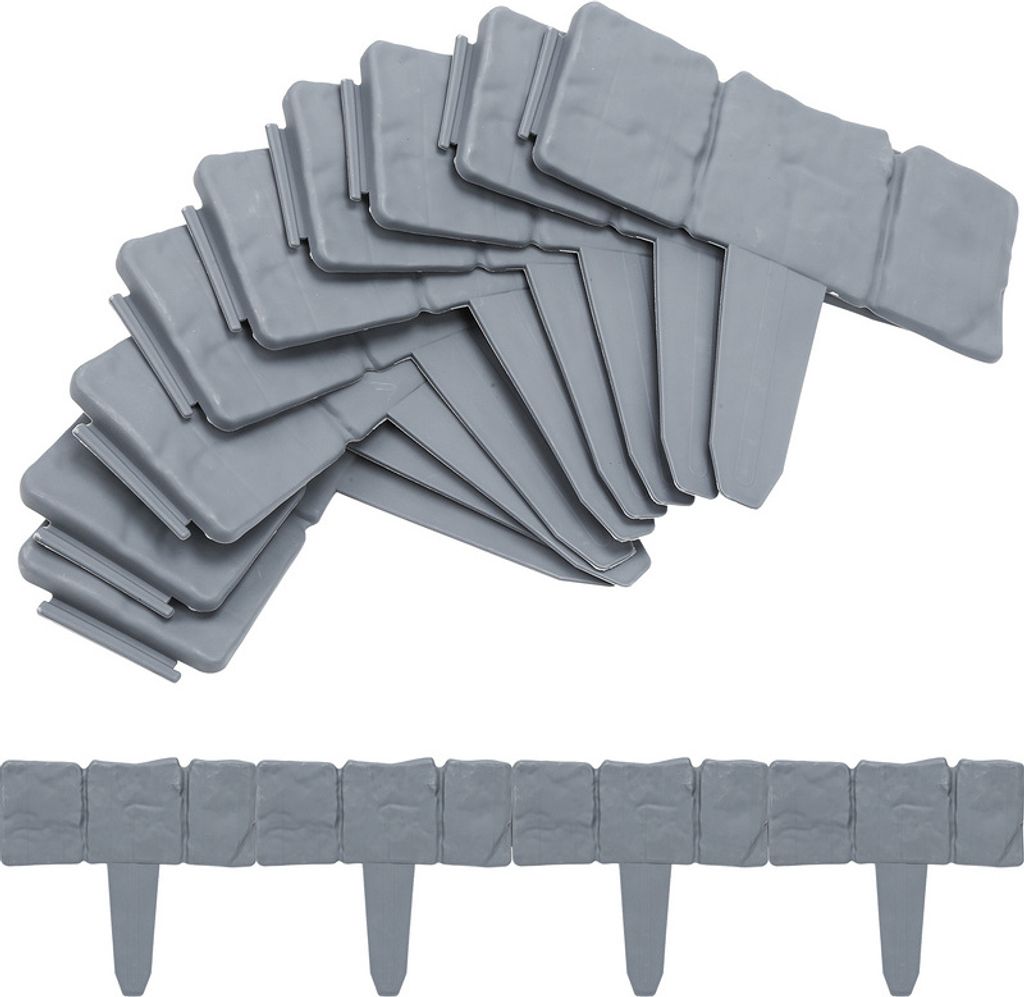 EINFEBEN 10 stücke Randsteine Beeteinfassungen Rasenkante in Steinoptik 2,5m Beetumrandung Mähkante Kunststoff Beeteinfassung Gartenzaun