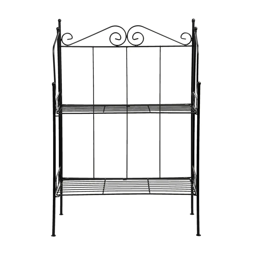 Étagère à plantes pliable en métal noir pour intérieur et balcon