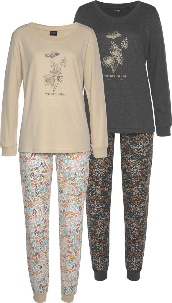 Vivance Dreams Pyjama 4 -teilig sand-geblümt, Produktbild 