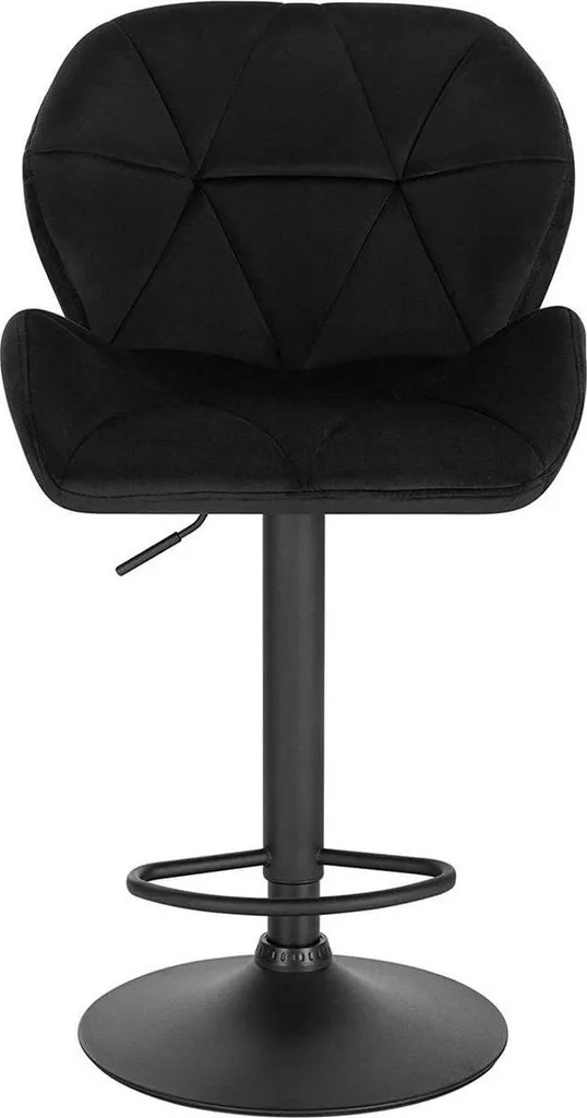 Tabouret de Bar Stable Noir - Finis les Mal de Dos avec ce Siège Velours - 6