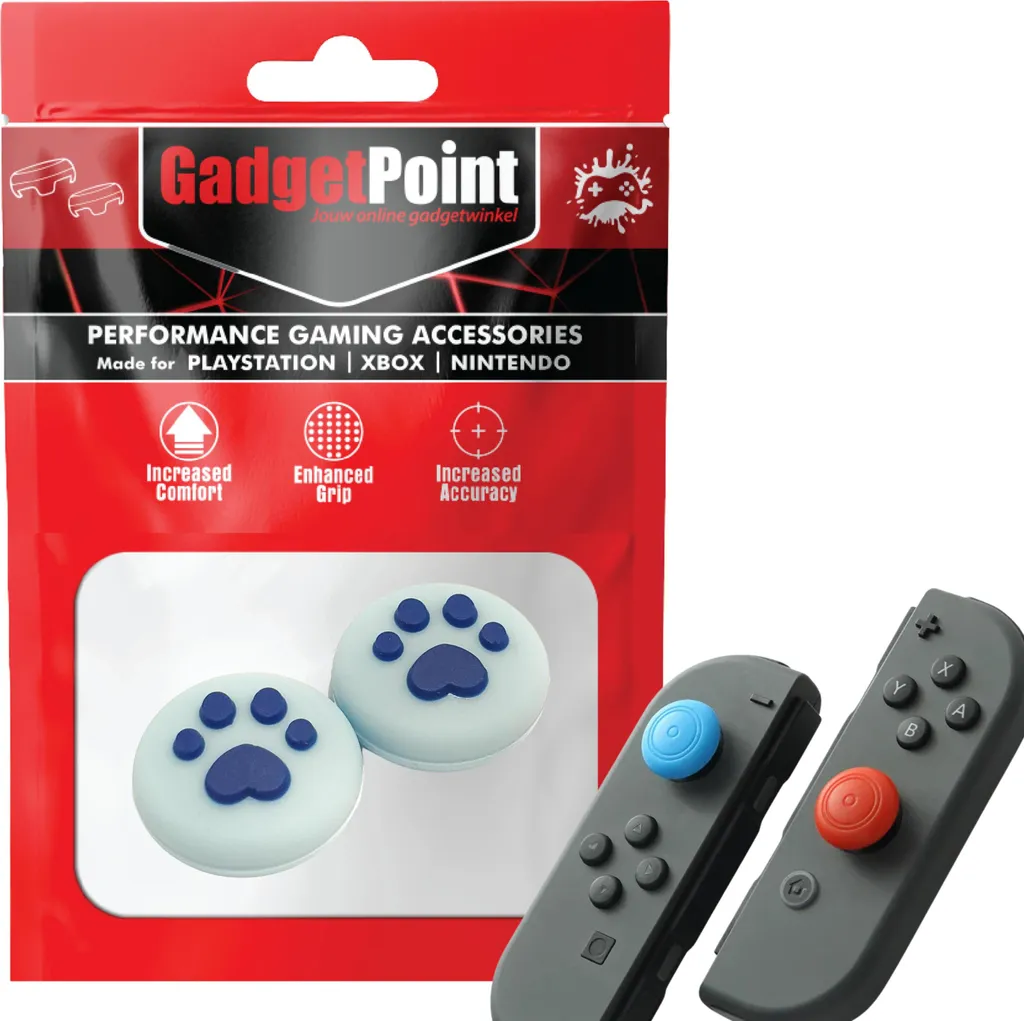 Impugnature per pollice - Impugnature per pollice per controller Nintendo Switch Joy-Con - Impugnature per pollice da gioco - Impugnature per pollice ad alte prestazioni - Cappucci antiscivolo per joystick - Accessori di protezione - Gambe - Azzurro con blu - - 1