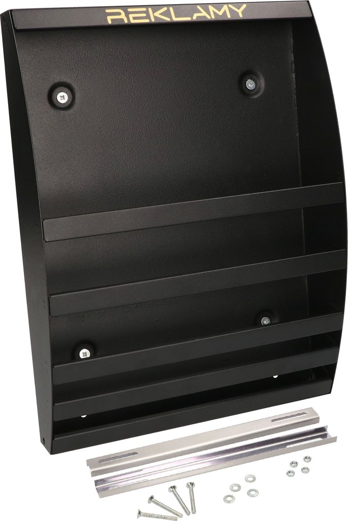 KOTARBAU Wand-Prospekthalter für Werbematerial 340 mm x 240 mm x 30 mm Verzinktes Blech Schwarz matt