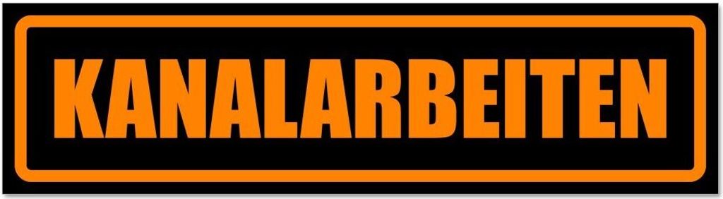 Kiwistar - Autoaufkleber - Orange - Schwarz - 45 x 12 cm - Kanalarbeiten - Hinweis Aufkleber Sticker für Auto, Kfz, Fahrrad, PKW, LKW