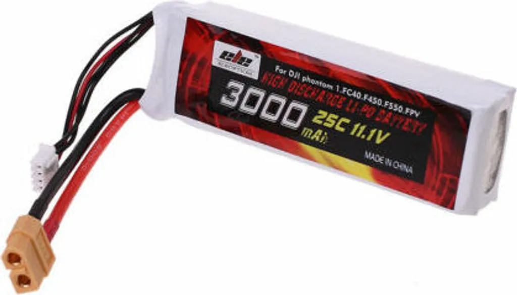 Batterie Lipo 3S 11.1V 3000mAh 25C avec Prise XT60 pour Drone DJI Phantom