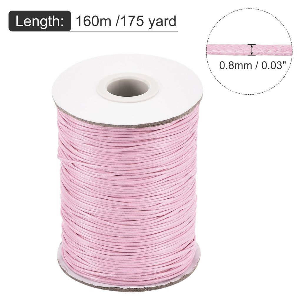 Gewachster Faden 0,8 mm Gewachster Polyesterfaden 160 m Wachsschnur fš¹r Armbandherstellung, Halsketten, Perlen, Schmuckherstellung und DIY-Baste...
