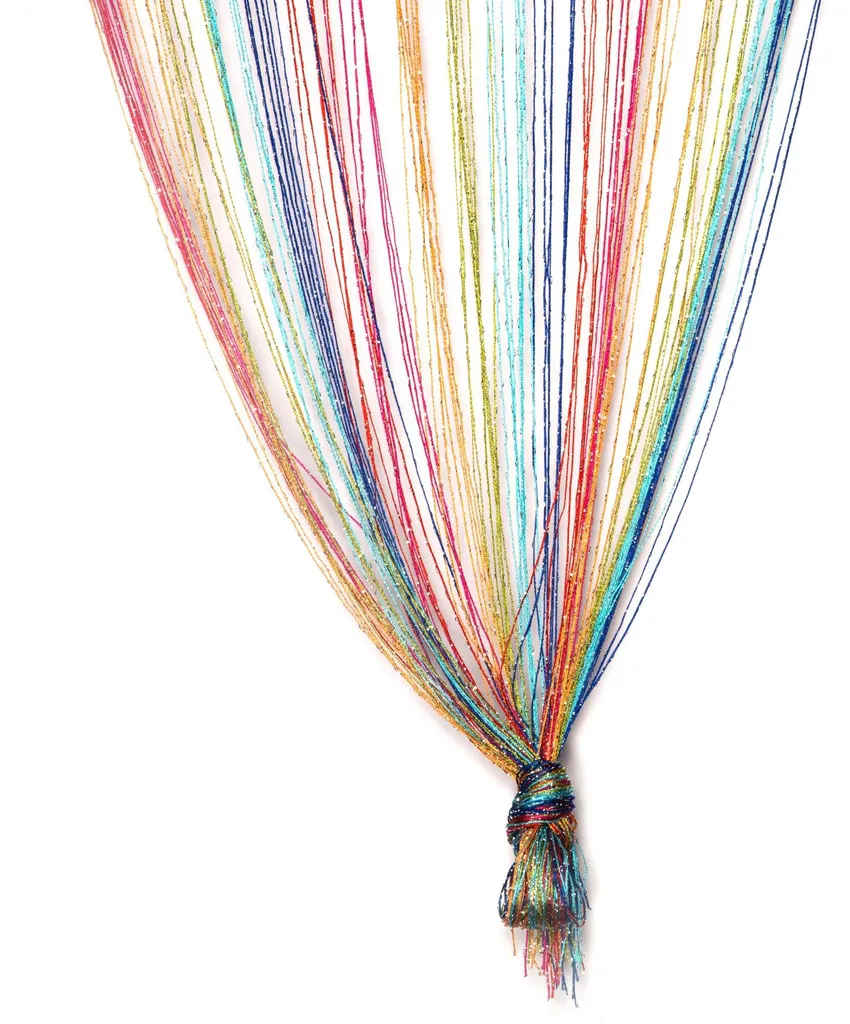 Rideau fils multicolore 90x200 cm, séparateur de pièce design perlé
