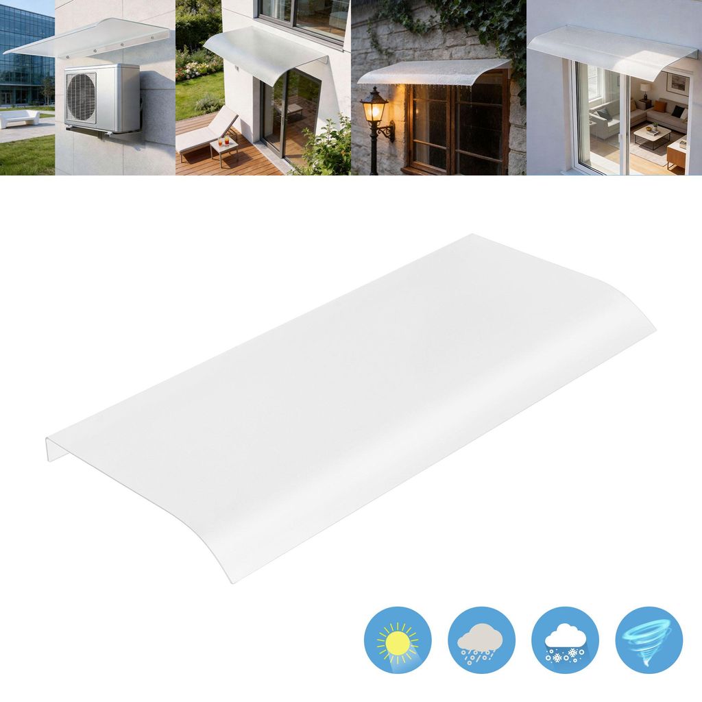 Vordach für Haustür Überdachung Haustürvordach Bogenvordach Matt Türdach Polycarbonat Vordach Balkon Fenster UV-Schutz Wetterfest 50x100cm