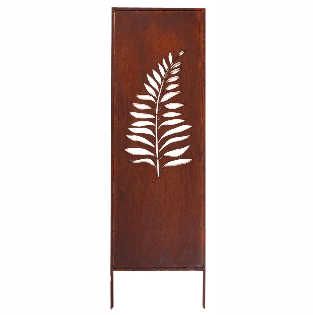 Edelrost Sichtschutz Garten Deko Farn 160x50 cm Decorative Produktbild 