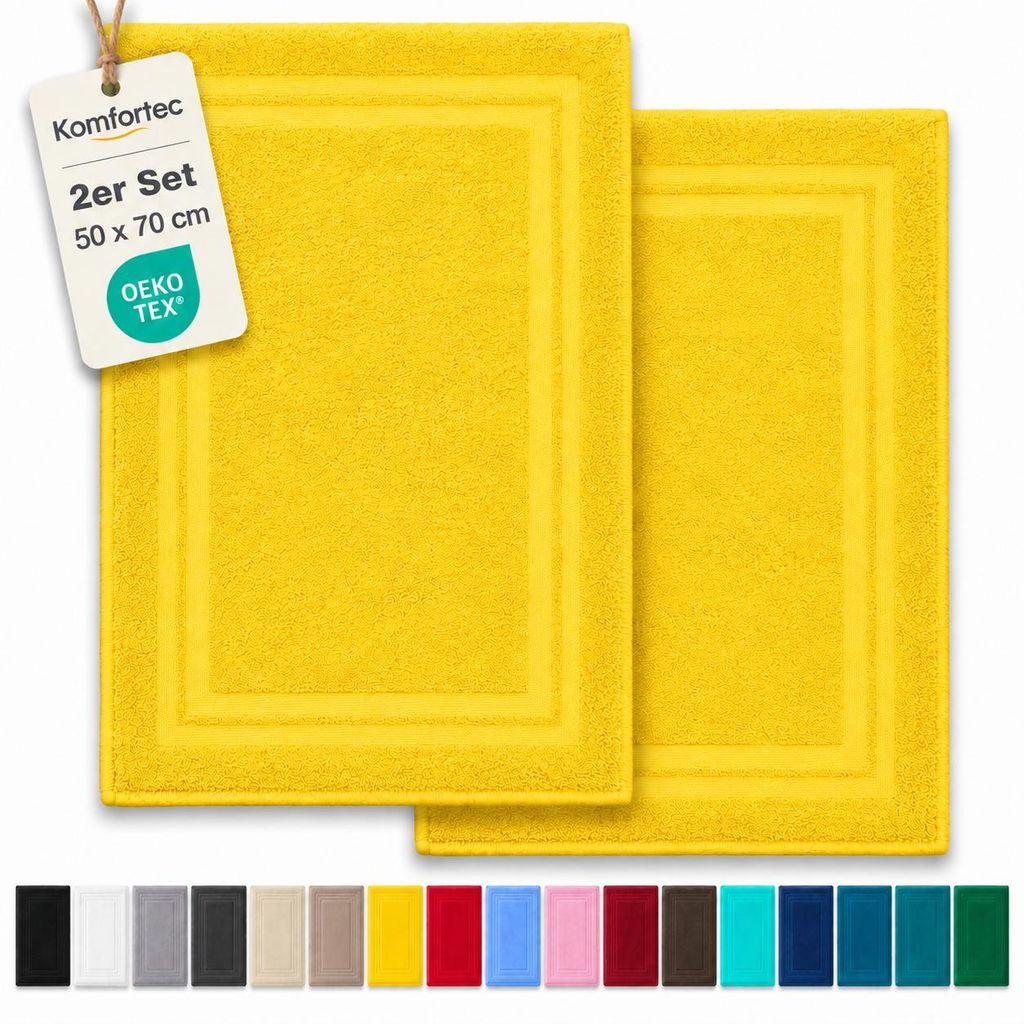 Komfortec Badematte 2er Set 50x70 cm, 100% Baumwolle, 600 Produktbild 