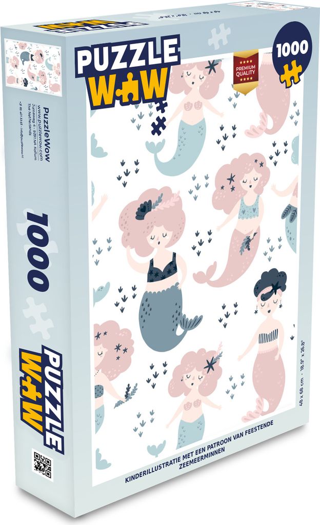 MuchoWow Puzzle 1000 Teile Meerjungfrau - Schnittmuster - Kinder - Mädchen - Baby - Spielzeug - Alt und Jung - Spiele - Puzzeln