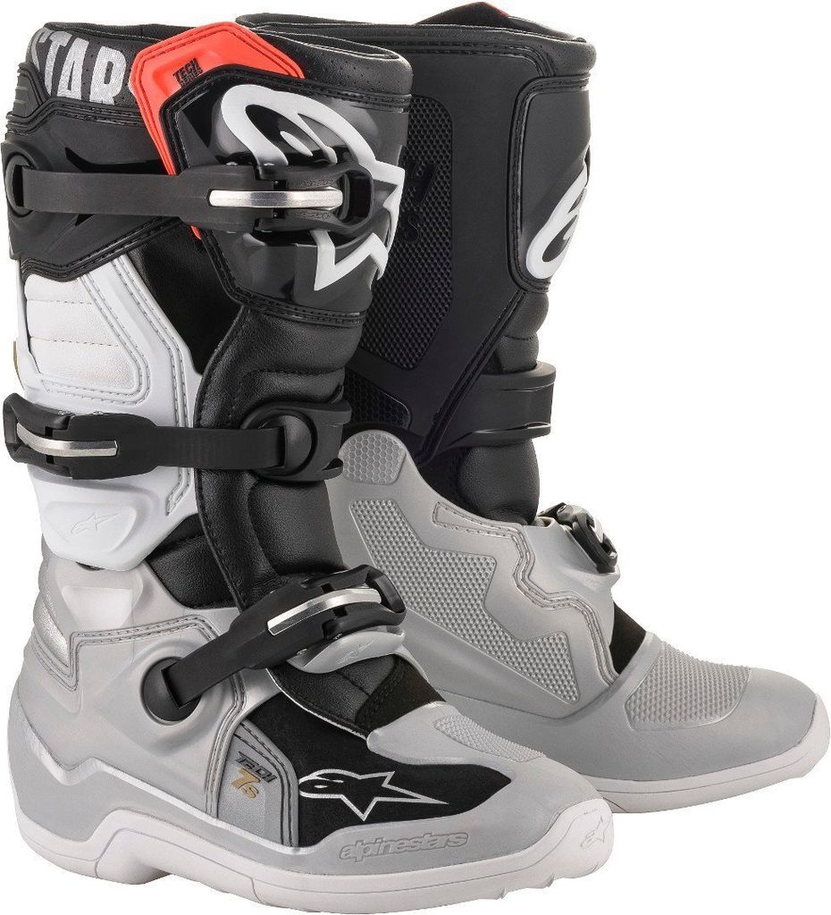 Alpinestars Tech 7S Jugend Motocross Stiefel, schwarz/silber, 40.5