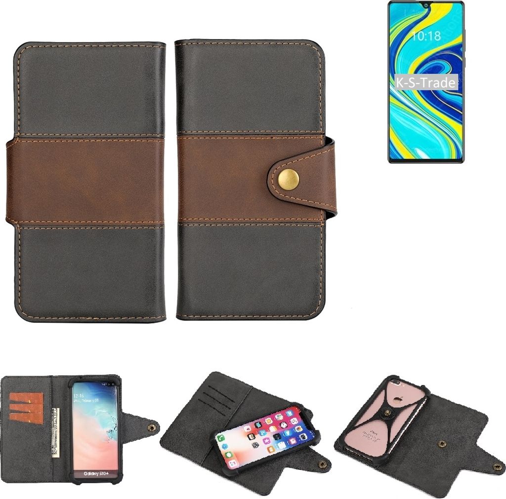 K-S-Trade Handyhülle Schutzhülle Hülle Bookstyle Wallet-Case kompatibel mit Cubot P40 Bumper Rundumschutz schwarz-braun 1x