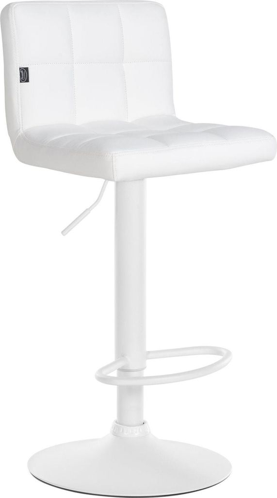 Barhocker – Moderne Hocker, höhenverstellbarer Komfort, optimaler Sitzkomfort | Farbe: Weiß | Grundfarbe: weiß
