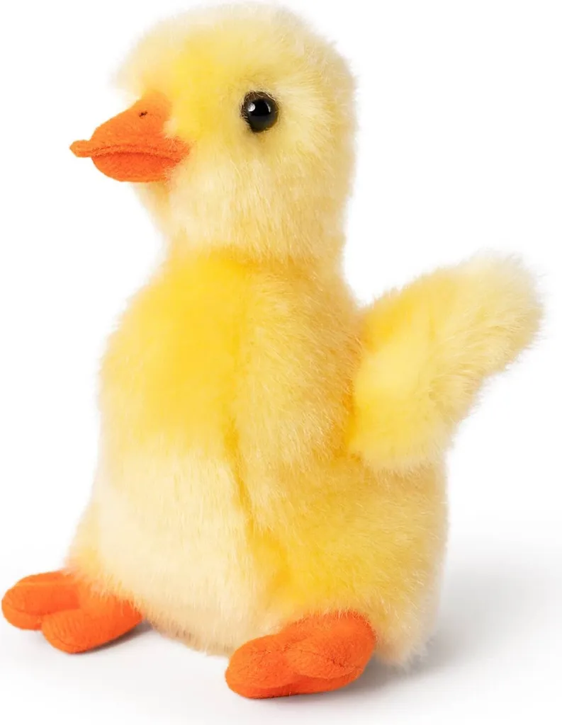 Cadeau de naissance peluche canard jaune Living Nature pour décoration