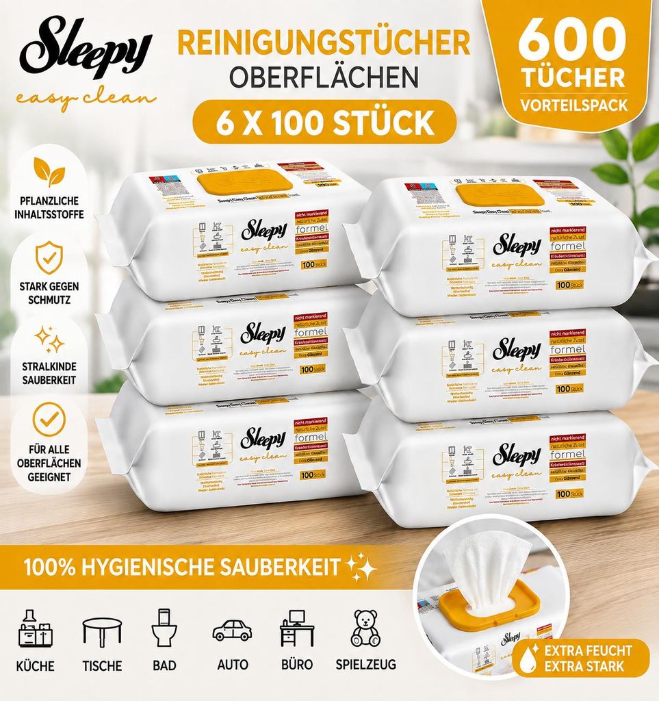 Sleepy Easy Clean Oberflächenreinigungstücher Arabian Soap Produktbild  KI-generiertes Bild