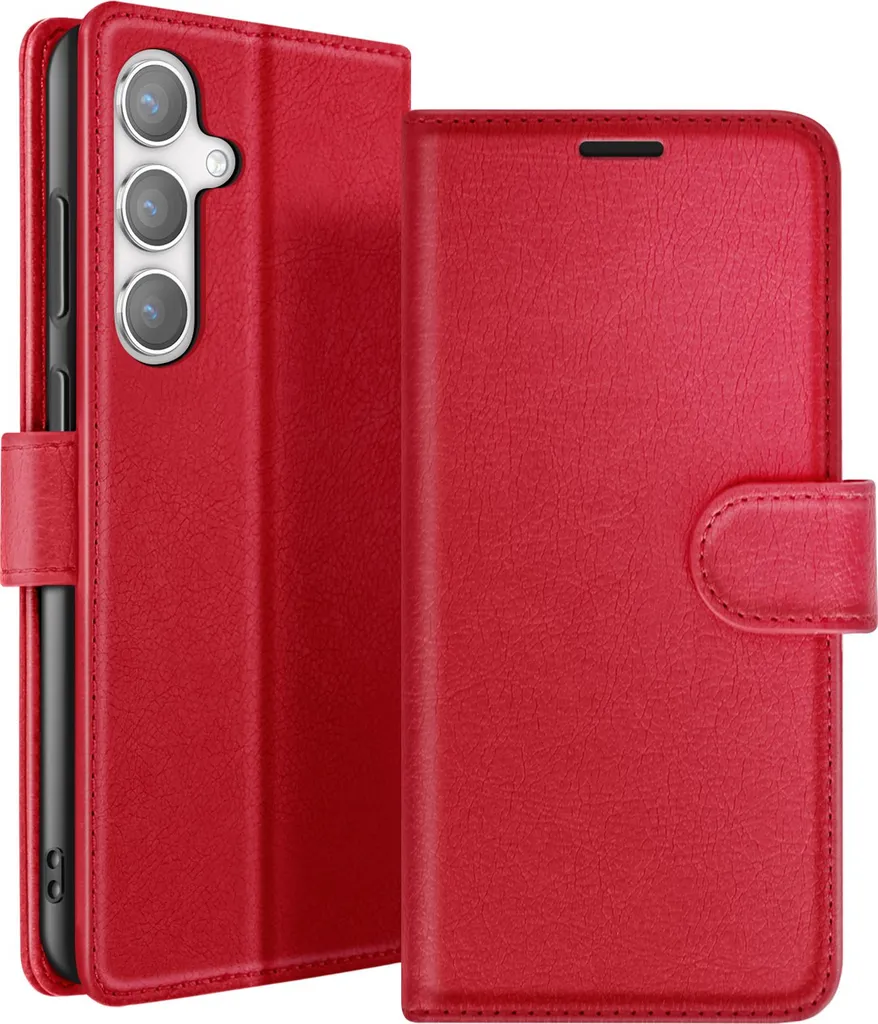 Cover Zanaé Galaxy S24 Plus Rossa: Portafoglio e Protezione Magnetica