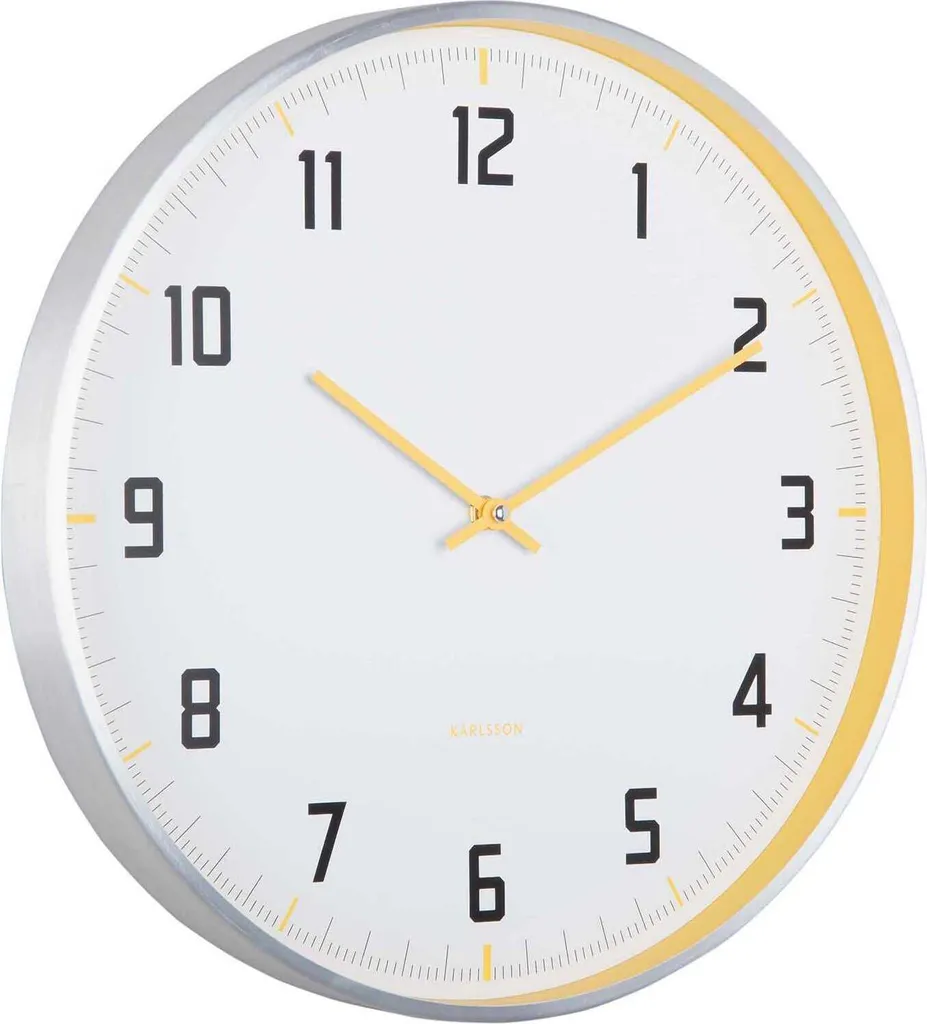 Horloge murale design KA5969BY - Pendule moderne minimaliste grise