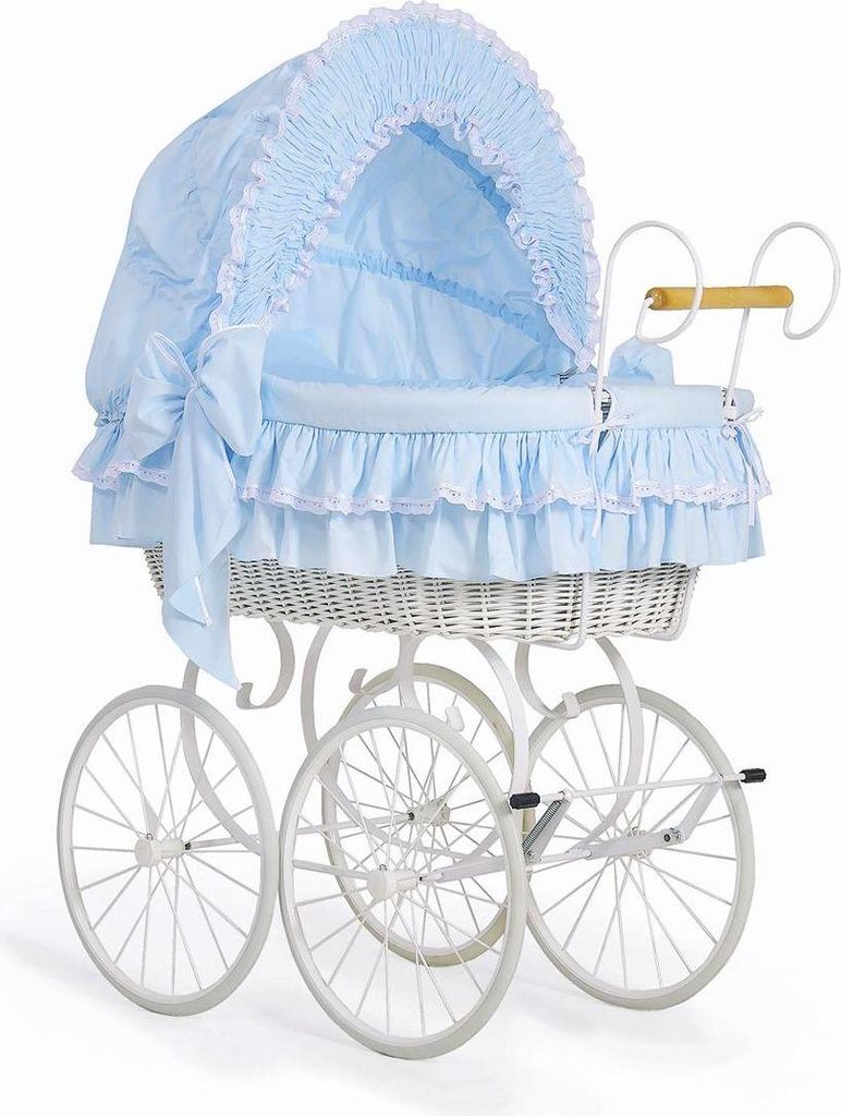 Retro-Korbbett Victoria – Babybett – verstellbare Kappe für Komfort