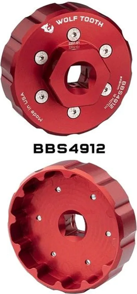 Outil Pédalier 49mm en Aluminium Anodisé Rouge Ultra Résistant 12T