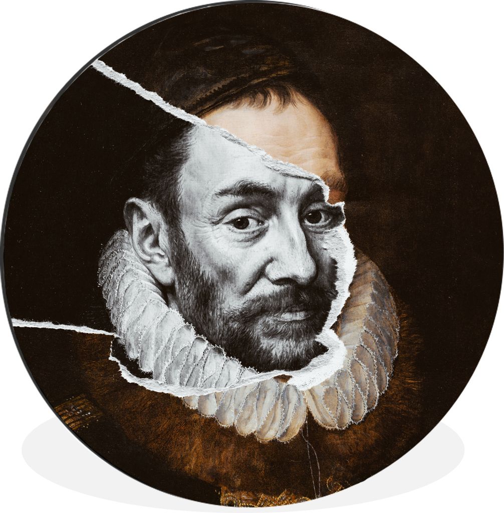MuchoWow Aluminium Wandkreis Wilhelm von Oranien - Alte Meister - Adriaen Thomasz Ø 60 cm Wanddeko Modern Wohnzimmer - Wand Kreis - Wandbild - S...