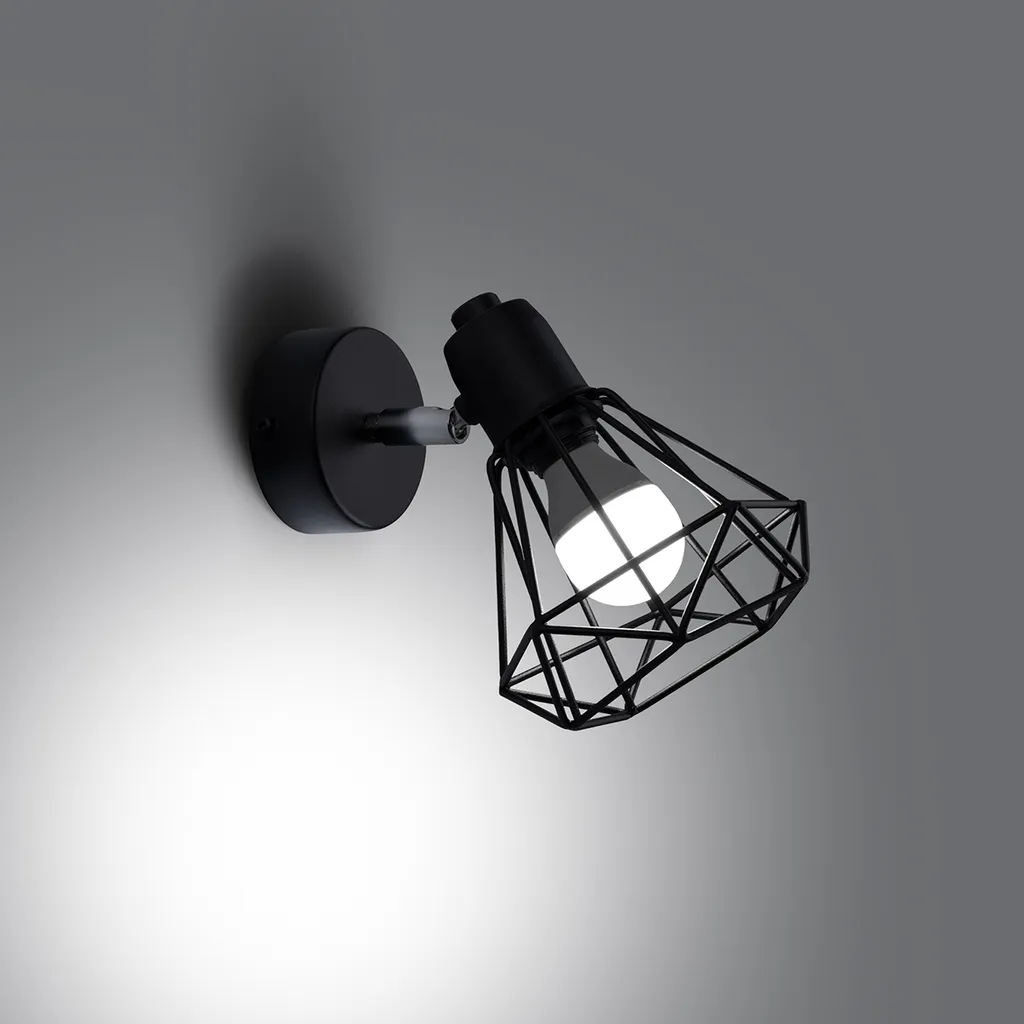 SOLLUX Lampada PIXAR Illuminazione Lampadina LED Alluminio Paralume Quadrato Minimalista Installazione Facile Colore Nero 10x10x10 cm Plafoniera
