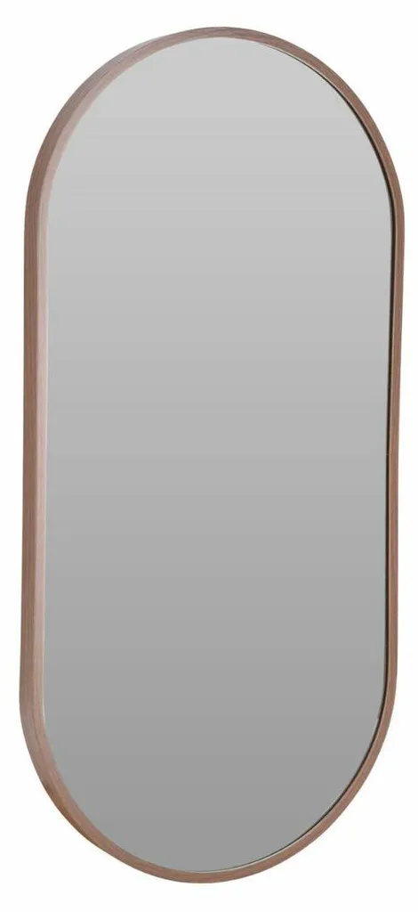 Miroir mural ovale 30x60 cm marron pour illuminer vos pièces sombres