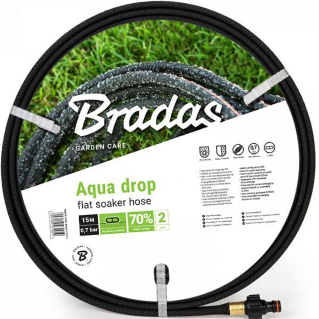 AQUA-DROP FLACH 1/2" Tropfbewässerungsschlauch - 15 m Produktbild 