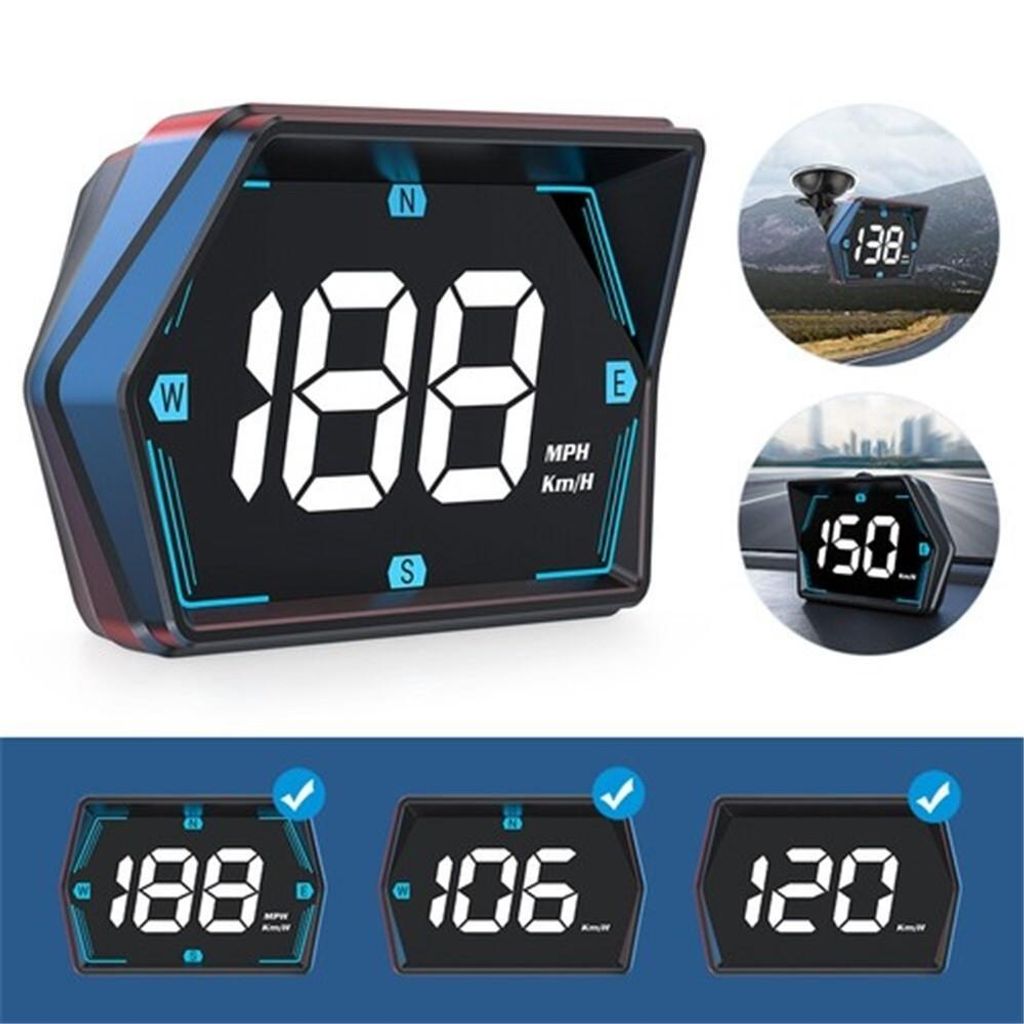 Auto Tachometer Head-Up Display HUD OBD+GPS LED Licht Geschwindigkeitsmessgerät