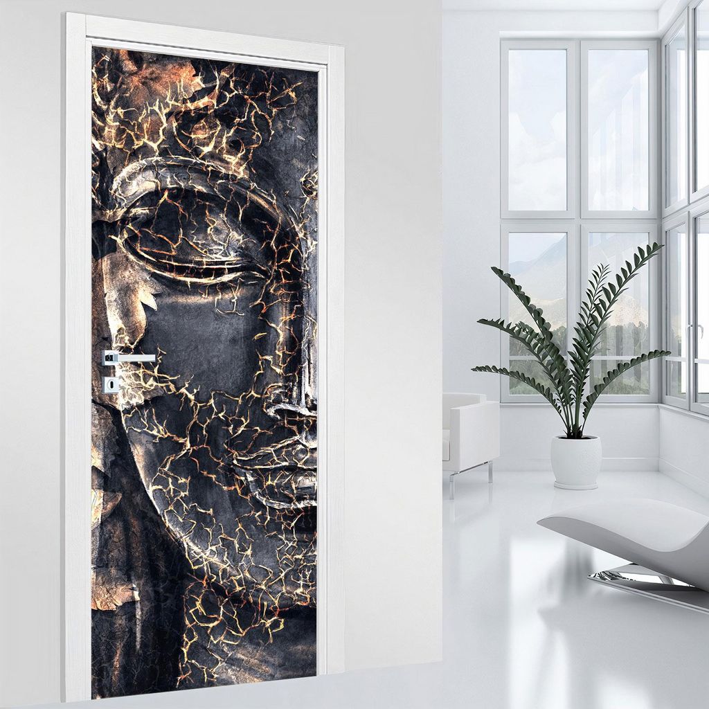 Aufkleber für Türen – Lumaléa – Buddha – MAT-Kleber – Breite 63 x H?he 205 cm