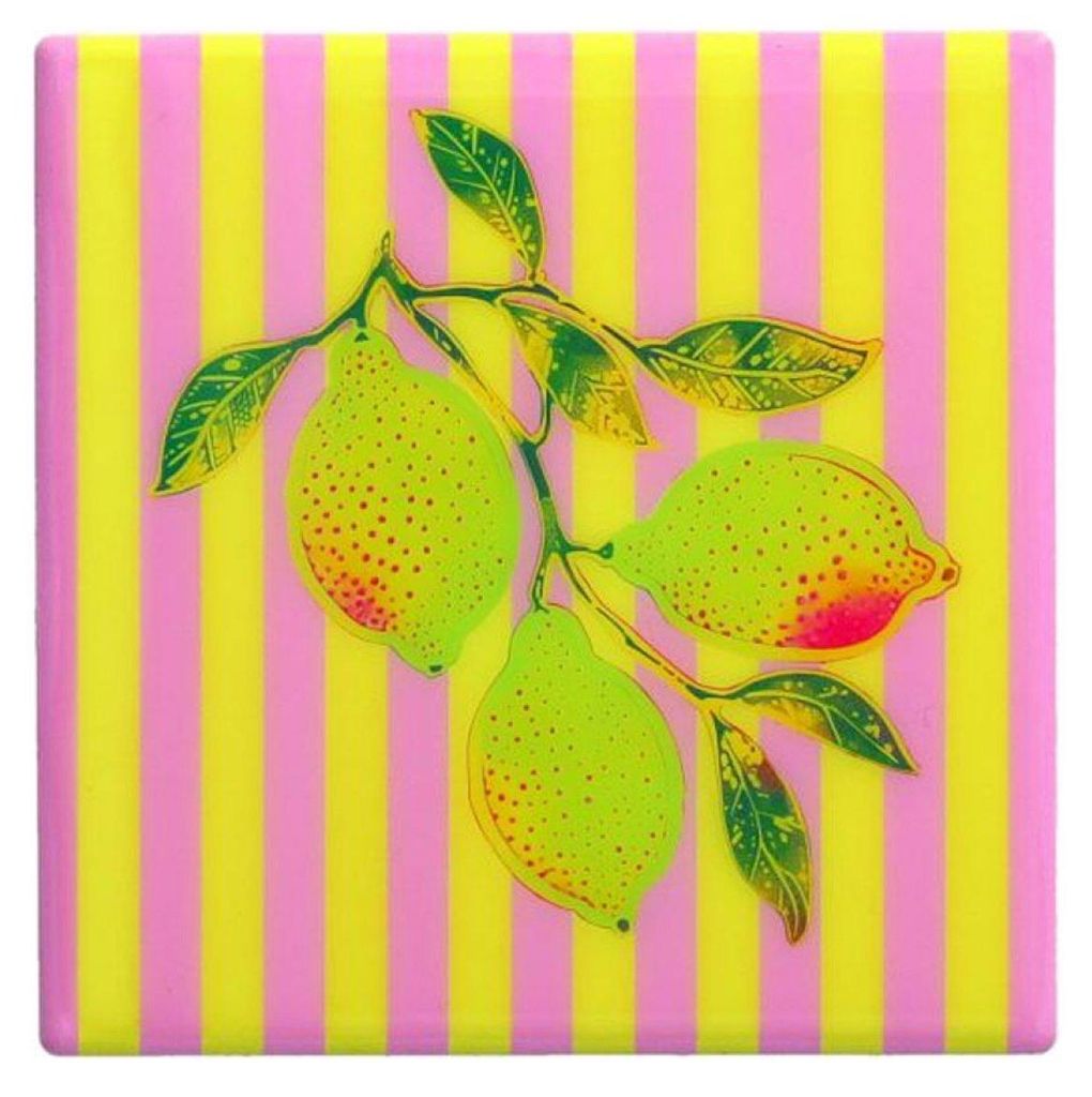 Gift Company Love Tiles Untersetzer Zitrone gelb/rosa Produktbild 