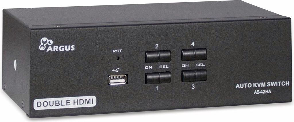 Inter-Tech KVM Switch AS-42HA HDMI, 4 Port, Metall