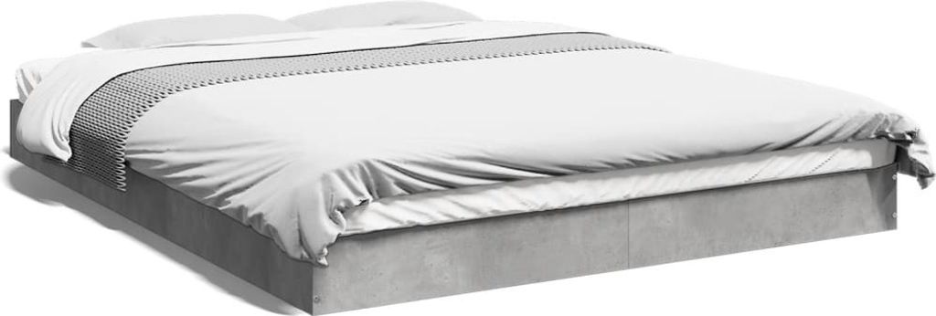 vidaXL Rama łóżka betonowo-szara 160x200 cm materiał Zdjęcie produktu 