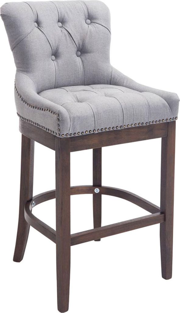 Barhocker HLO-CP26 Stoff, Antik hellgrau