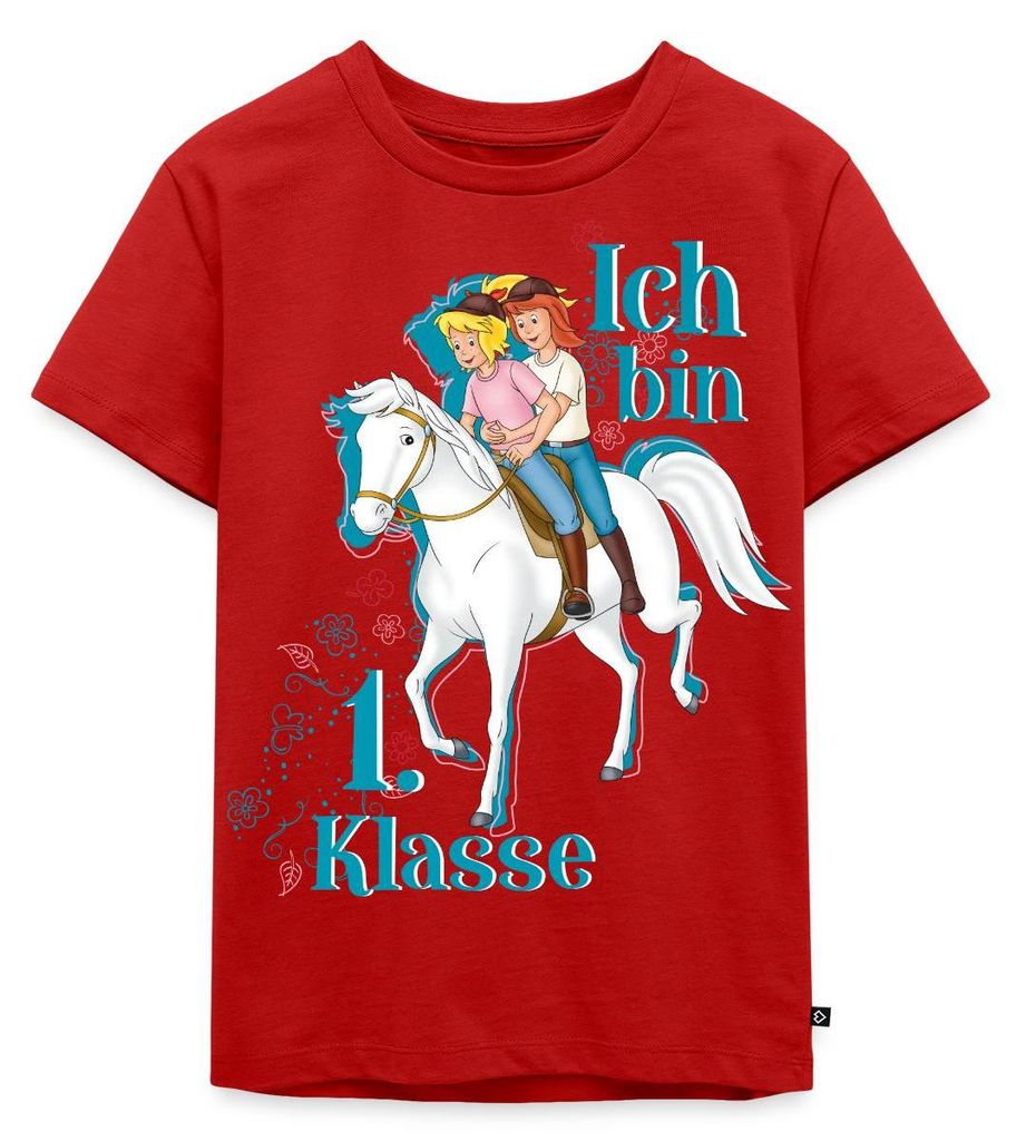 Spreadshirt Bibi und Tina Ich Bin 1. Klasse Kinder Premium T-Shirt, 122/128 (6 Jahre), Rot
