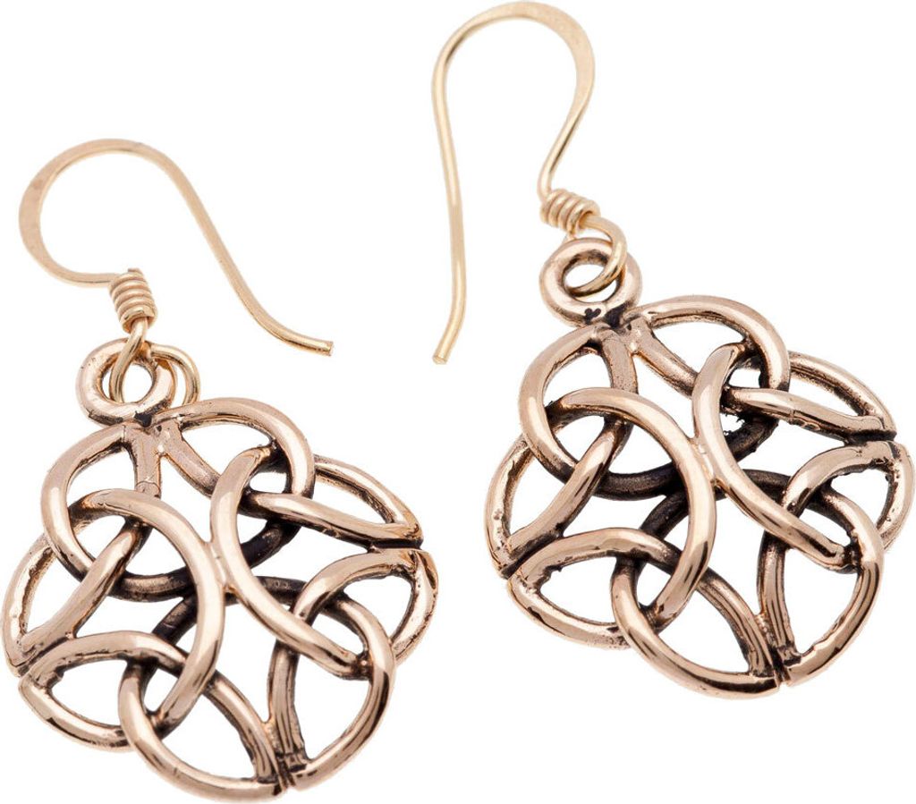 Ohrhänger, Ohrringe Keltische 4 Kreise Bronze Schmuck
