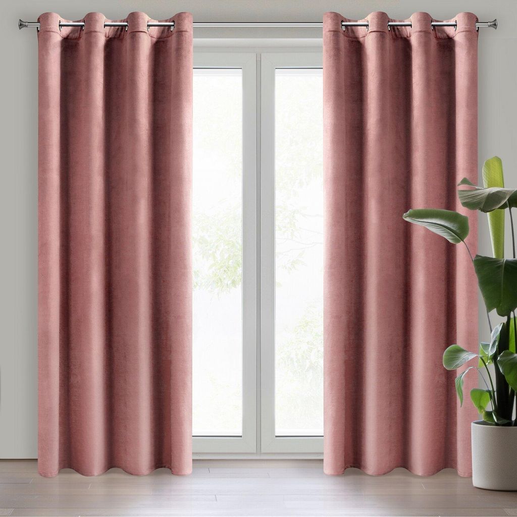 Samtvorhang ROSA dunkelrosa 140x250 cm Ösen
