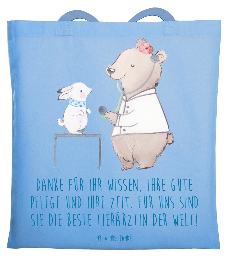 Mr. & Mrs. Panda Jutebeutel Beste Tierärztin - Sky Blue - Produktbild 