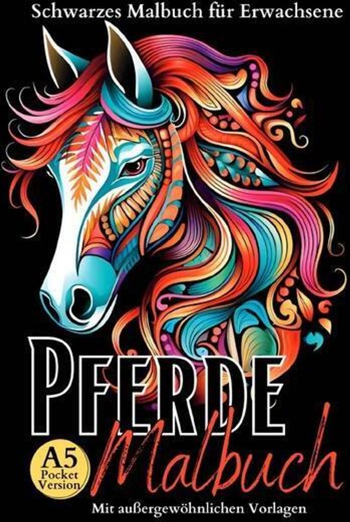 Schwarzes "Pferde Malbuch für Erwachsene".