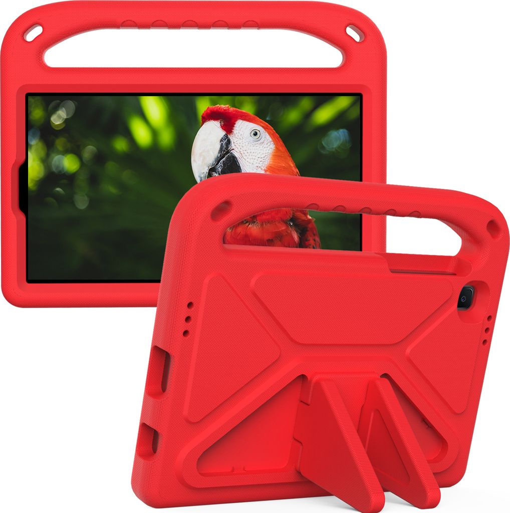 Hülle für Samsung Galaxy Tab A7 Lite 8,7 Zoll 2021 SM-T220 /SM-T225, Leichte Stoßfeste Eva Kinder Schutzhülle mit Griff und Faltbarem Ständer Rot