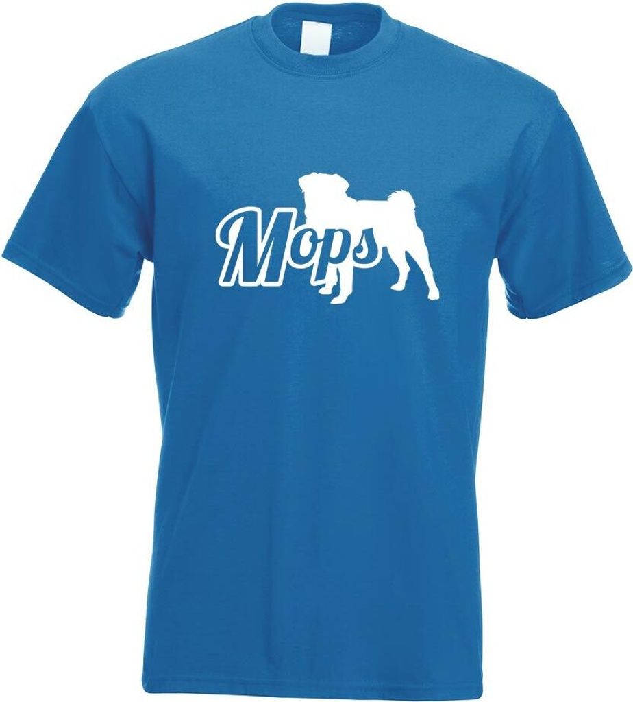 Kiwistar - T-Shirt - royal - Mops Hund Pug Motiv Bedruckt Funshirt Design Print - mit Motiv Bedruckt - Funshirt Design - Sport - Freizeit - Herren - M