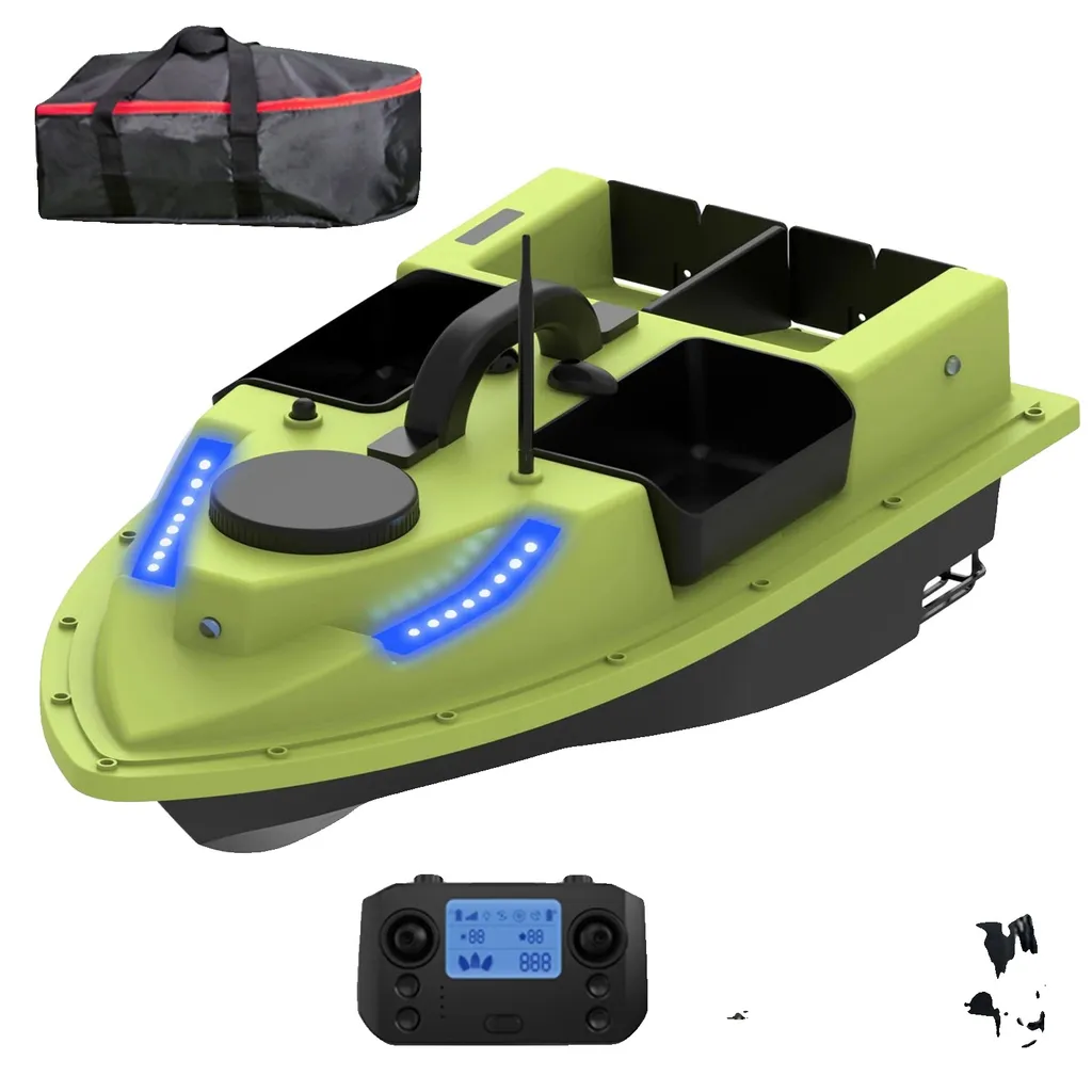 Bateau de pêche télécommandé avec GPS et bac à appâts de 2kg pour Carpe
