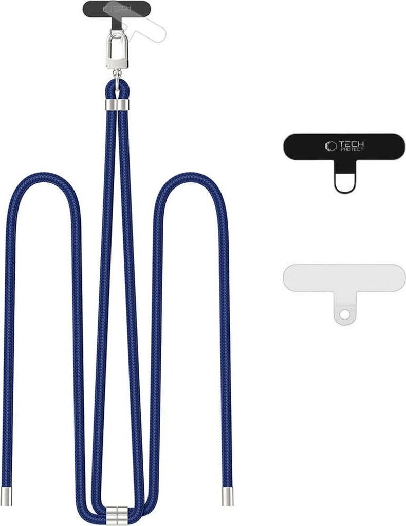 Tech-Protect C7S Rope Crossbody Strap Marineblau/Silber