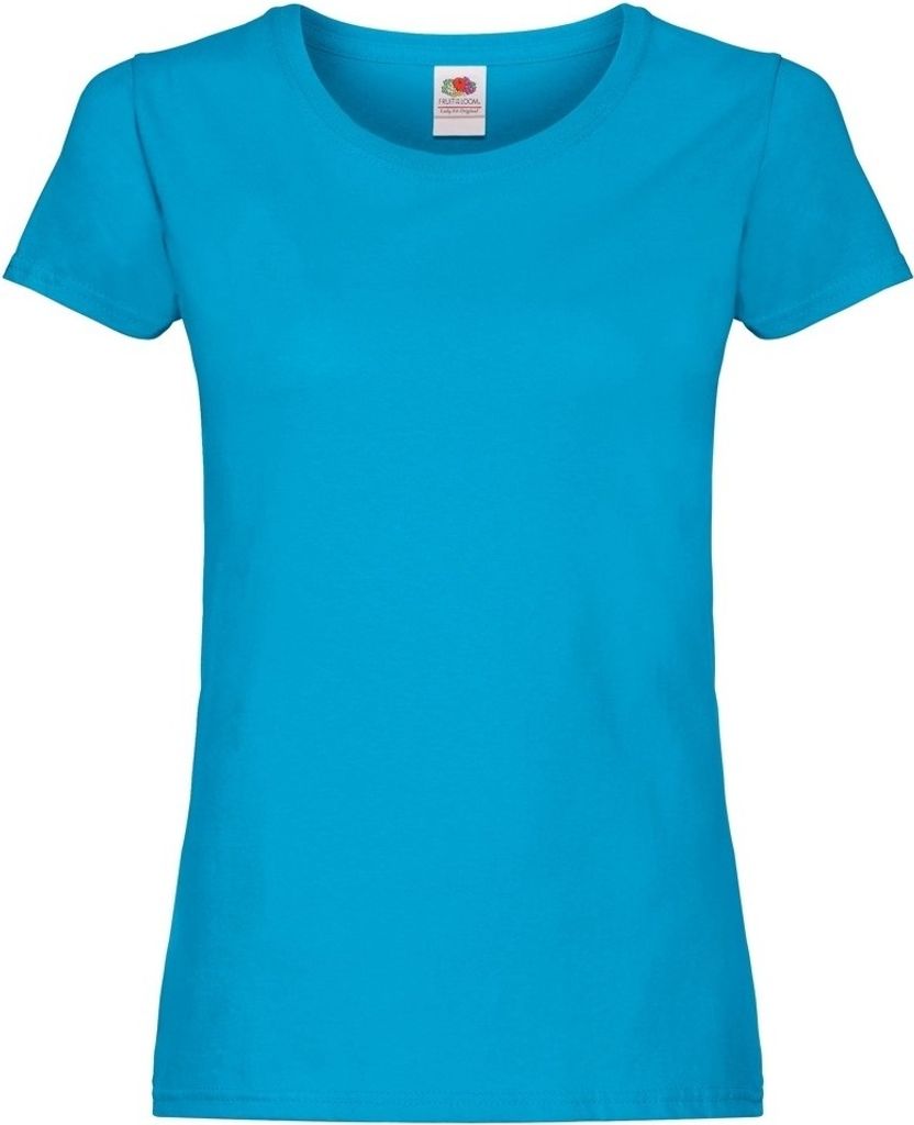 Fruit of the Loom - T-Shirt für Damen kurzärmlig RW4724 (XL) (Azurblau)