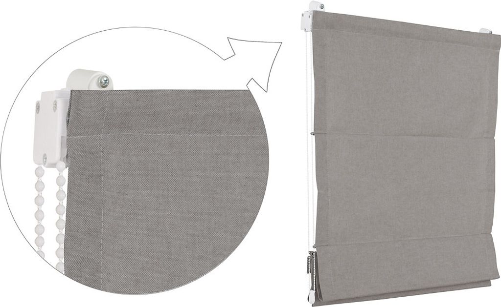 Raffrollo Faltrollo 120x175 cm Grau Jalousie Premium