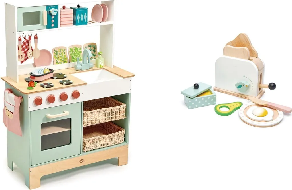 Kitchenette d'imitation pour enfant avec pack de jeu déjeuner