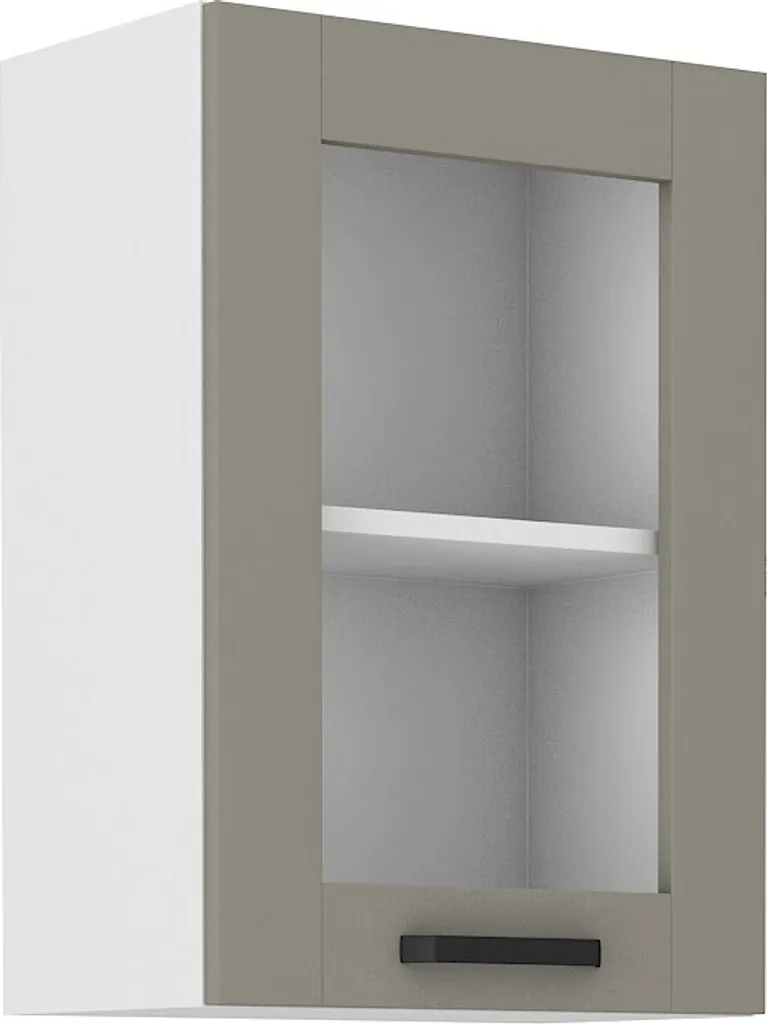 Armadietto Pensile LAILI 40cm Vetro Temperato Grigio Bianco Moderno