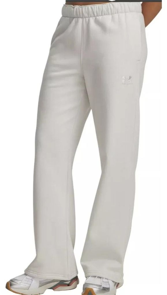 Under Armour Icon Vida Fleece Damen Trainingshose Jogginghose Fitness Baumwolle Weiß Größe XL